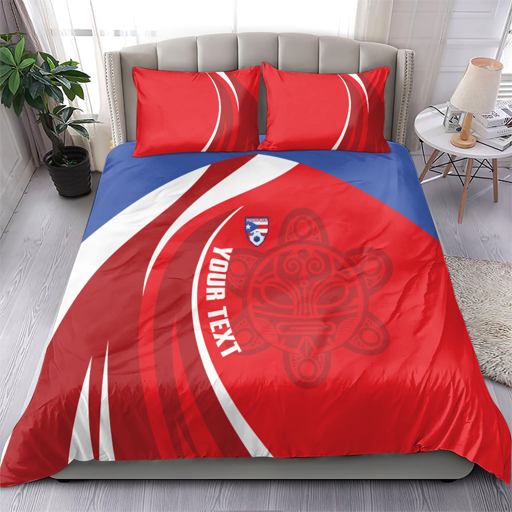 Puerto Rico Football 2026 Custom Bedding Set Vamos Los Boricuas Taino Sun