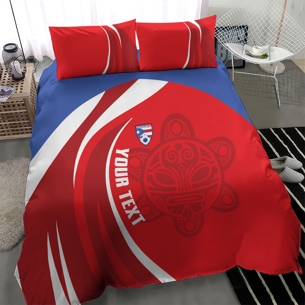 Puerto Rico Football 2026 Custom Bedding Set Vamos Los Boricuas Taino Sun