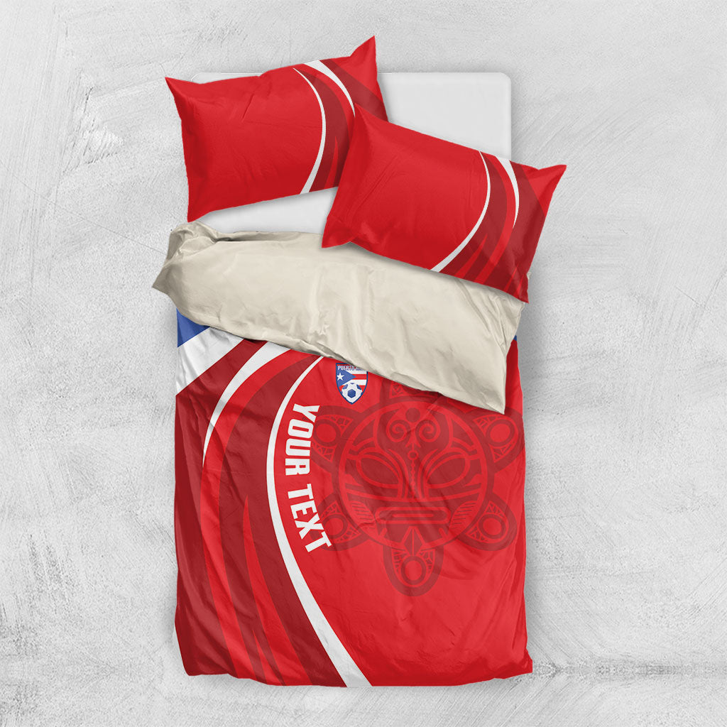 Puerto Rico Football 2026 Custom Bedding Set Vamos Los Boricuas Taino Sun