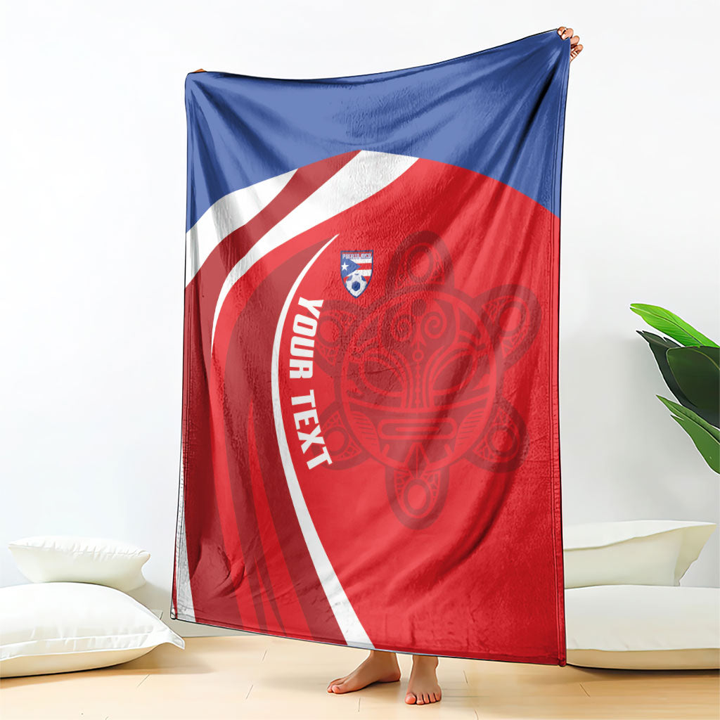 Puerto Rico Football 2026 Custom Blanket Vamos Los Boricuas Taino Sun