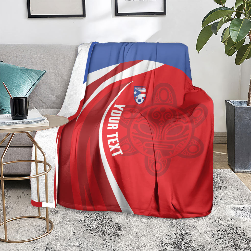 Puerto Rico Football 2026 Custom Blanket Vamos Los Boricuas Taino Sun