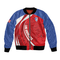 Puerto Rico Football 2026 Custom Bomber Jacket Vamos Los Boricuas Taino Sun