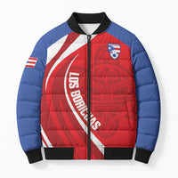 Puerto Rico Football 2026 Custom Bomber Puffer Jacket Vamos Los Boricuas Taino Sun