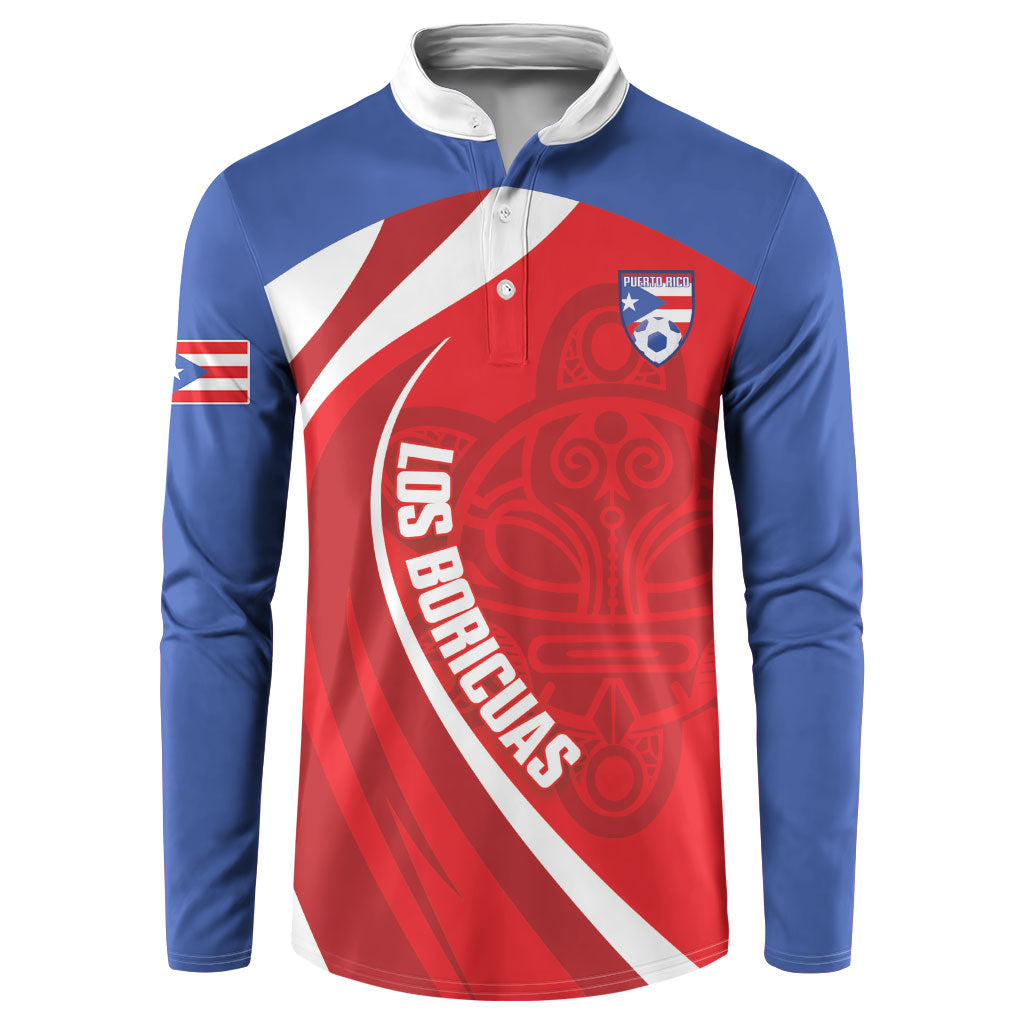 Puerto Rico Football 2026 Custom Button Sweatshirt Vamos Los Boricuas Taino Sun