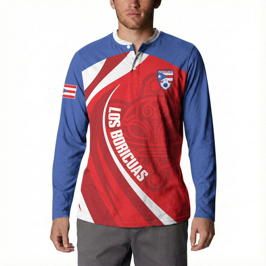 Puerto Rico Football 2026 Custom Button Sweatshirt Vamos Los Boricuas Taino Sun