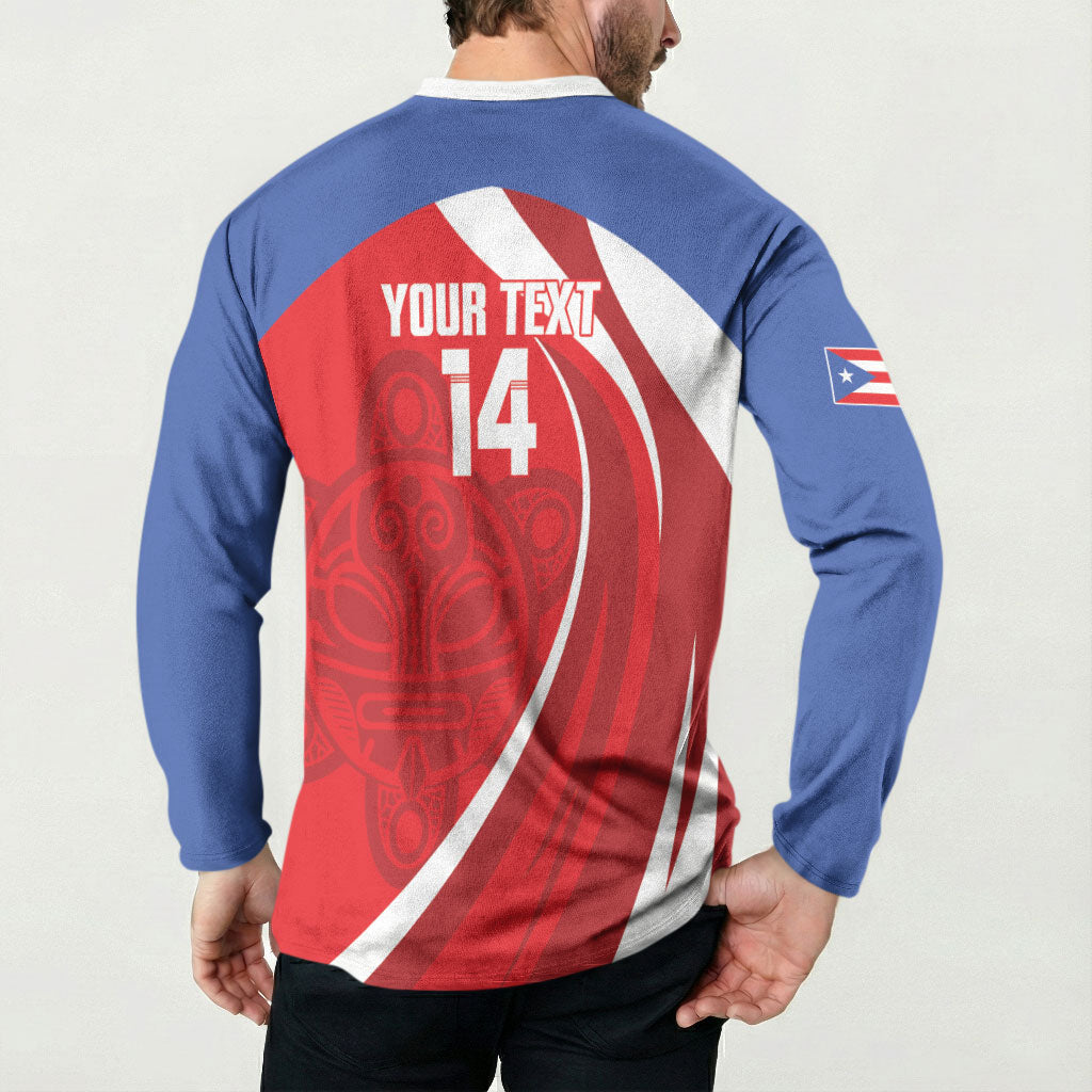 Puerto Rico Football 2026 Custom Button Sweatshirt Vamos Los Boricuas Taino Sun