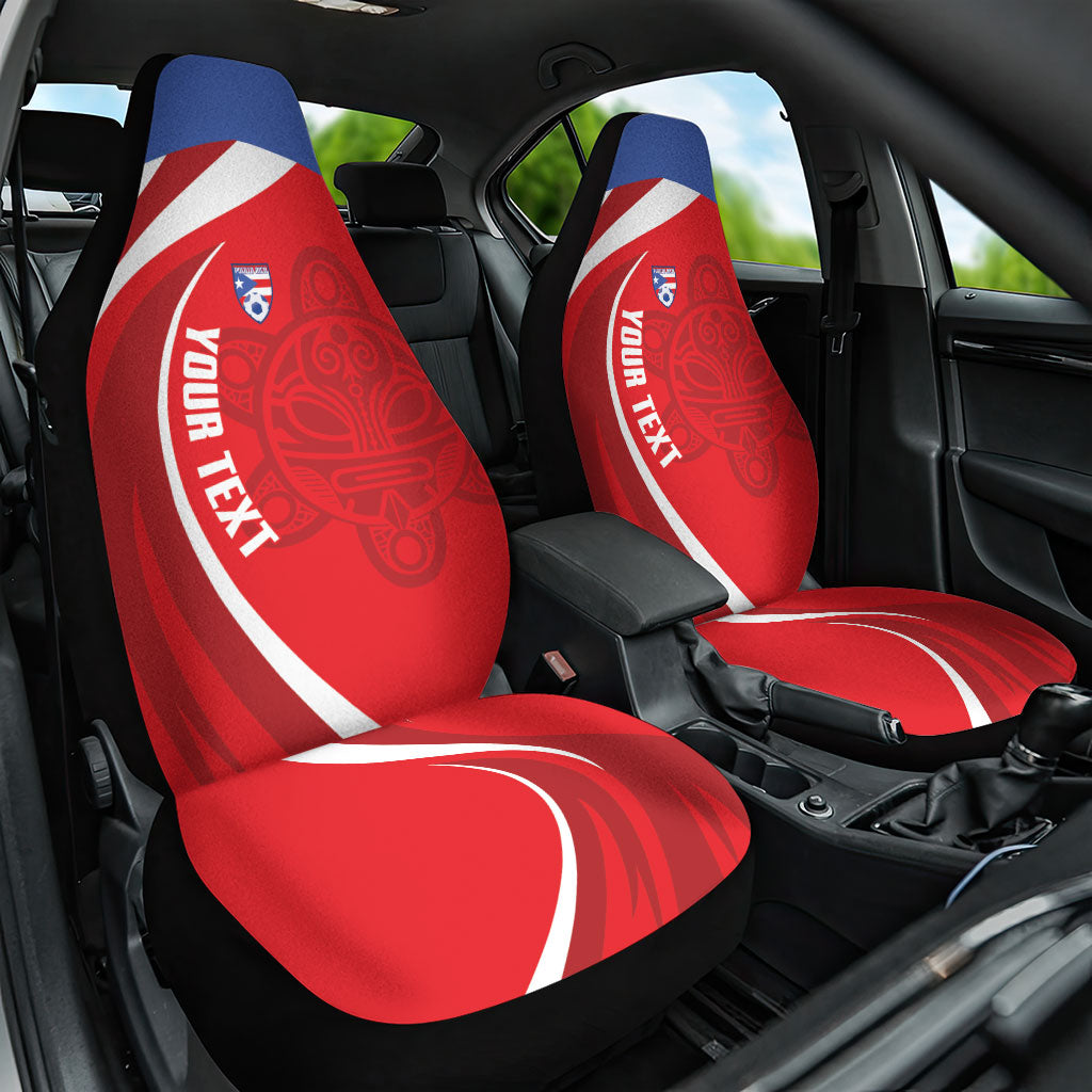 Puerto Rico Football 2026 Custom Car Seat Cover Vamos Los Boricuas Taino Sun