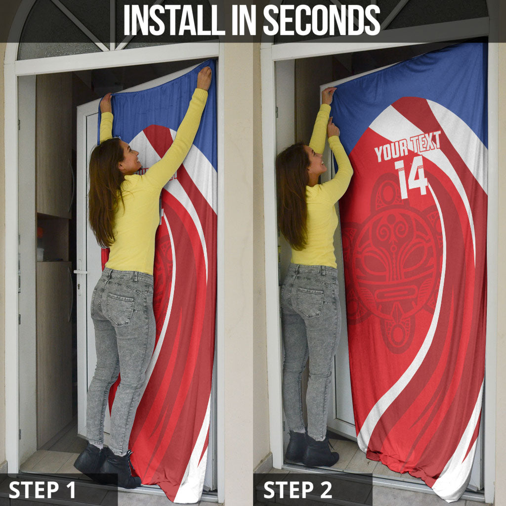 Puerto Rico Football 2026 Custom Door Cover Vamos Los Boricuas Taino Sun