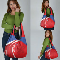 Puerto Rico Football 2026 Custom Grocery Bag Vamos Los Boricuas Taino Sun