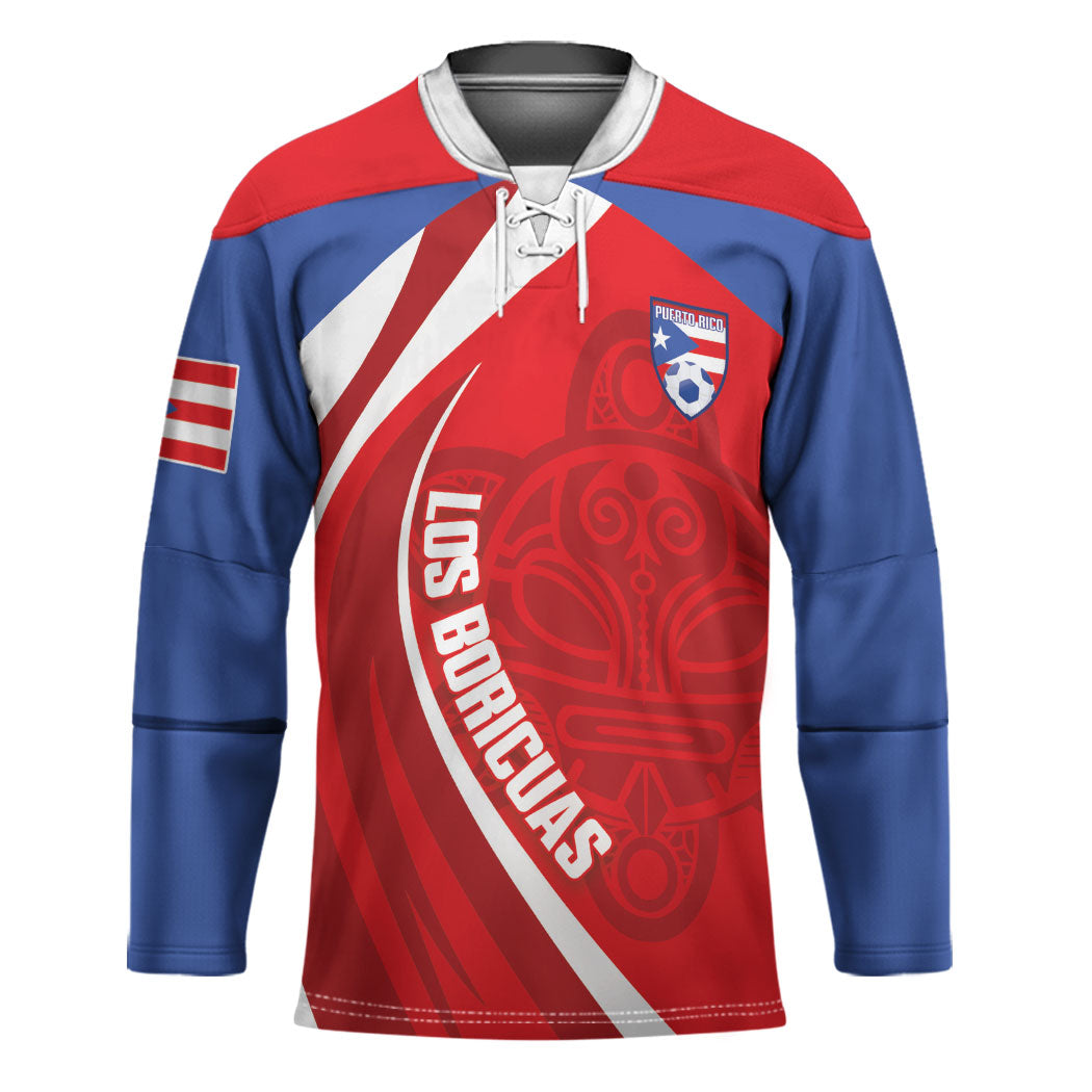 Puerto Rico Football 2026 Custom Hockey Jersey Vamos Los Boricuas Taino Sun