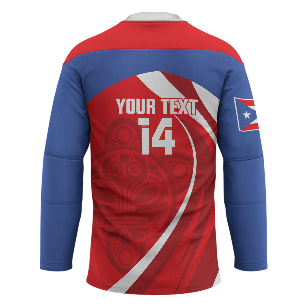Puerto Rico Football 2026 Custom Hockey Jersey Vamos Los Boricuas Taino Sun