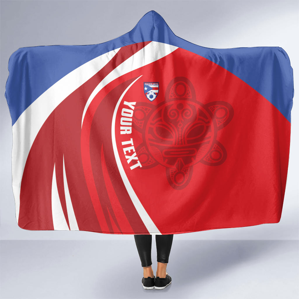 Puerto Rico Football 2026 Custom Hooded Blanket Vamos Los Boricuas Taino Sun