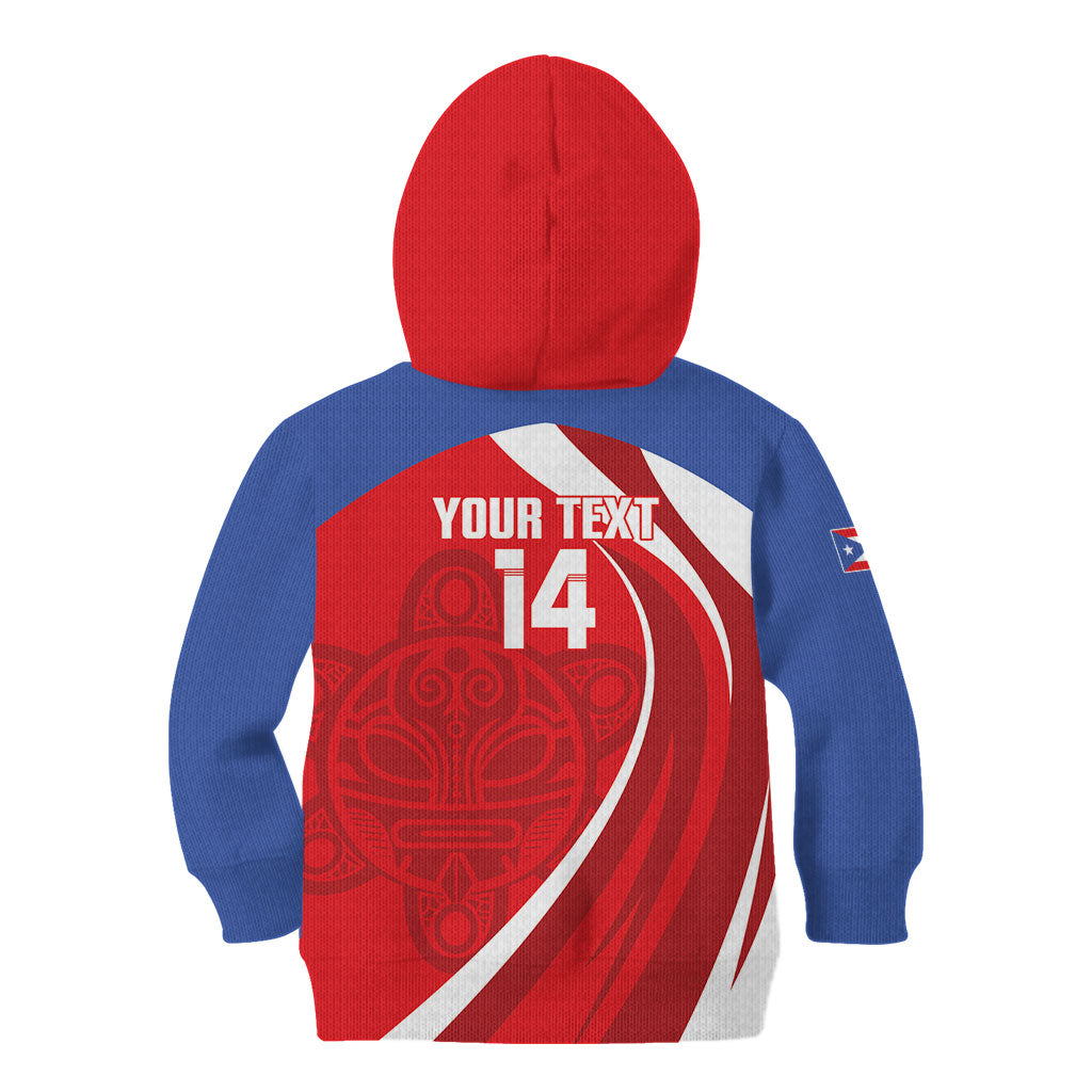 Puerto Rico Football 2026 Custom Kid Hoodie Vamos Los Boricuas Taino Sun