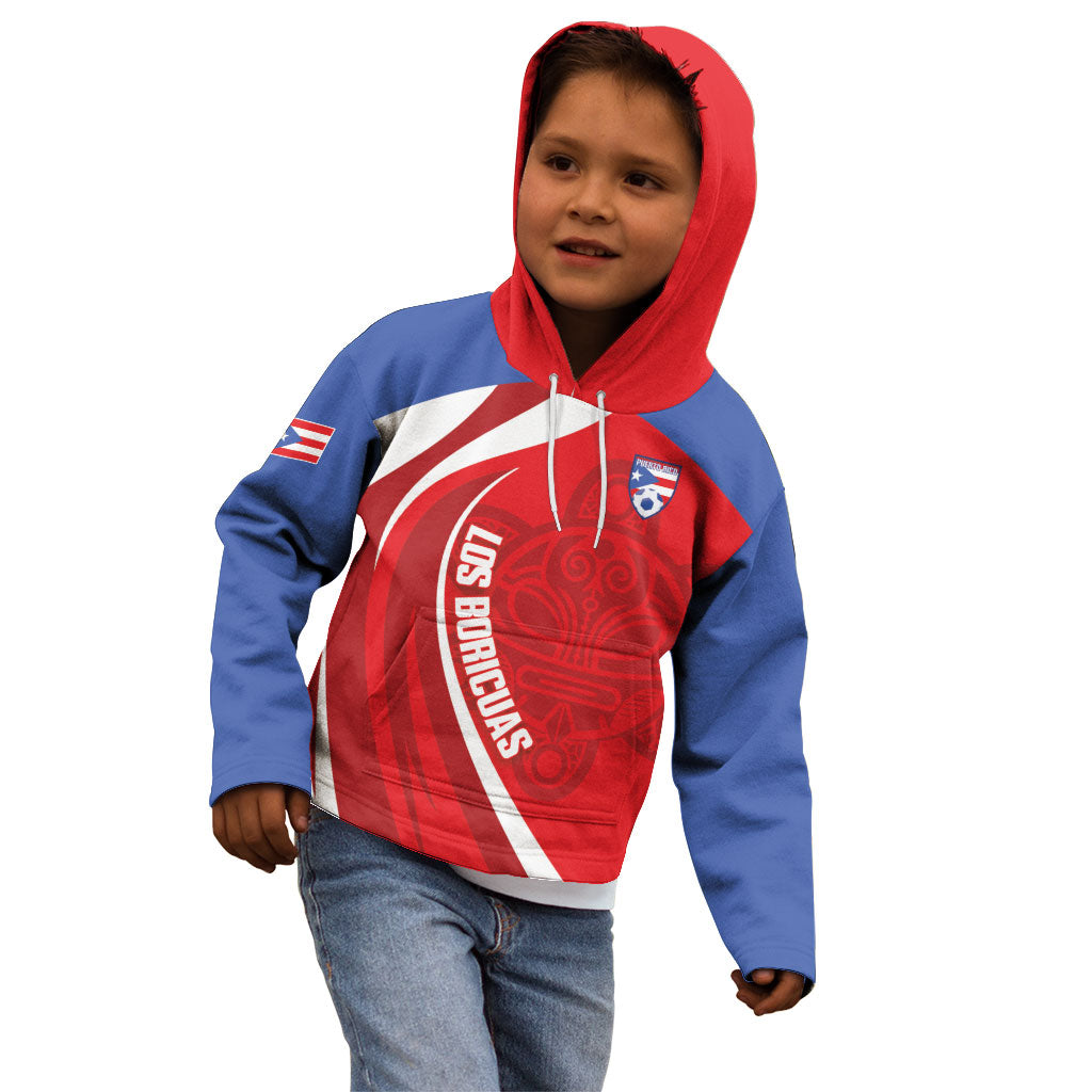 Puerto Rico Football 2026 Custom Kid Hoodie Vamos Los Boricuas Taino Sun