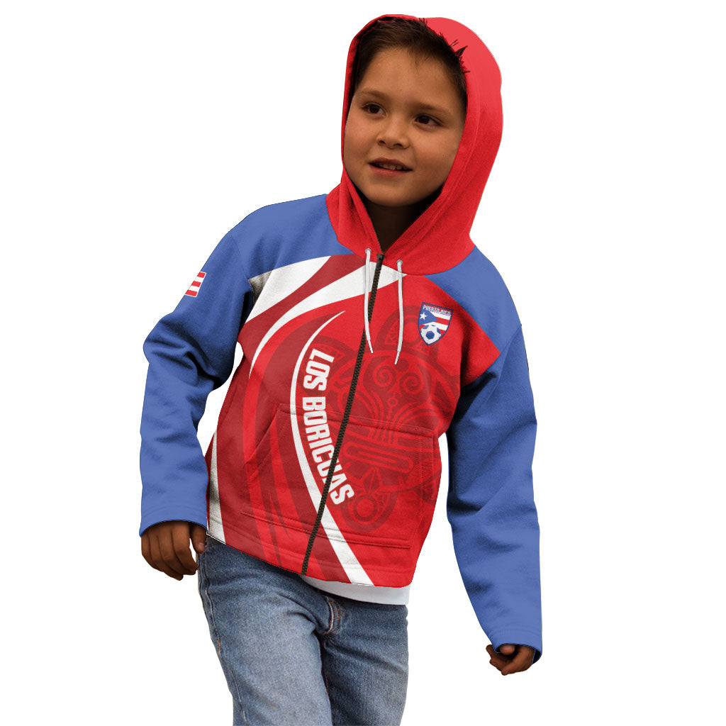 Puerto Rico Football 2026 Custom Kid Hoodie Vamos Los Boricuas Taino Sun