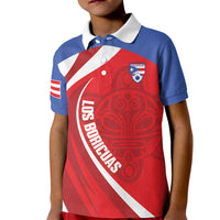 Puerto Rico Football 2026 Custom Kid Polo Shirt Vamos Los Boricuas Taino Sun