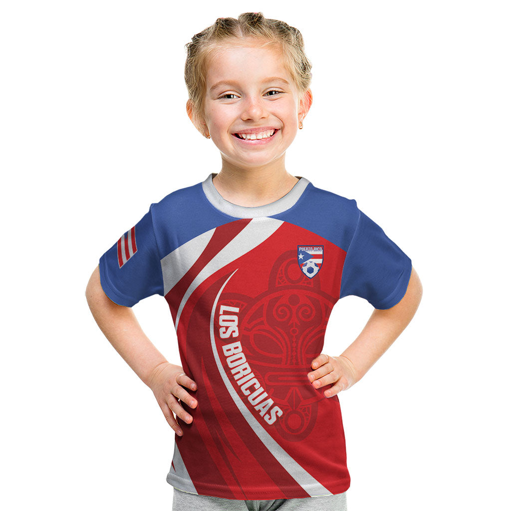 Puerto Rico Football 2026 Custom Kid T Shirt Vamos Los Boricuas Taino Sun