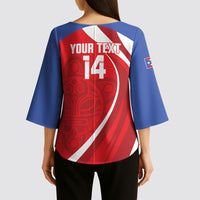 Puerto Rico Football 2026 Custom Kimono Sleeve Blouse Vamos Los Boricuas Taino Sun