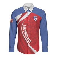 Puerto Rico Football 2026 Custom Long Sleeve Button Shirt Vamos Los Boricuas Taino Sun