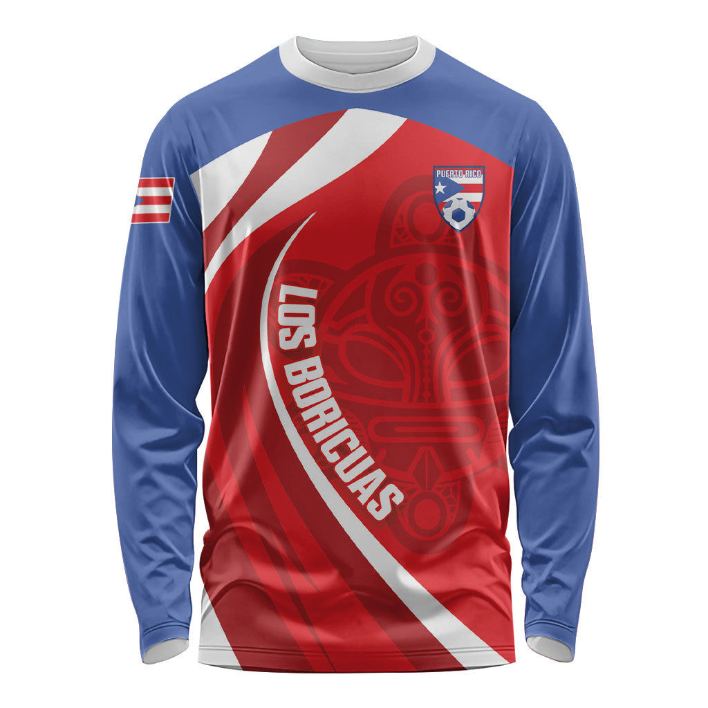 Puerto Rico Football 2026 Custom Long Sleeve Shirt Vamos Los Boricuas Taino Sun
