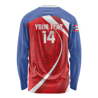 Puerto Rico Football 2026 Custom Long Sleeve Shirt Vamos Los Boricuas Taino Sun