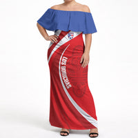 Puerto Rico Football 2026 Custom Off Shoulder Maxi Dress Vamos Los Boricuas Taino Sun