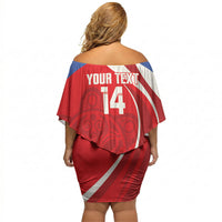 Puerto Rico Football 2026 Custom Off Shoulder Short Dress Vamos Los Boricuas Taino Sun