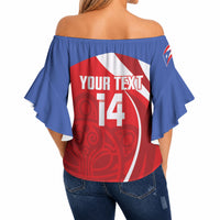 Puerto Rico Football 2026 Custom Off Shoulder Wrap Waist Top Vamos Los Boricuas Taino Sun