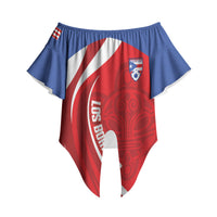 Puerto Rico Football 2026 Custom Off Shoulder Wrap Waist Top Vamos Los Boricuas Taino Sun