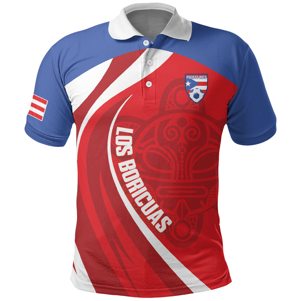 Puerto Rico Football 2026 Custom Polo Shirt Vamos Los Boricuas Taino Sun
