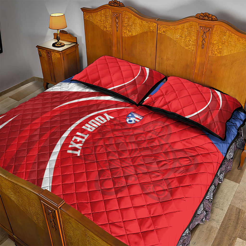Puerto Rico Football 2026 Custom Quilt Bed Set Vamos Los Boricuas Taino Sun