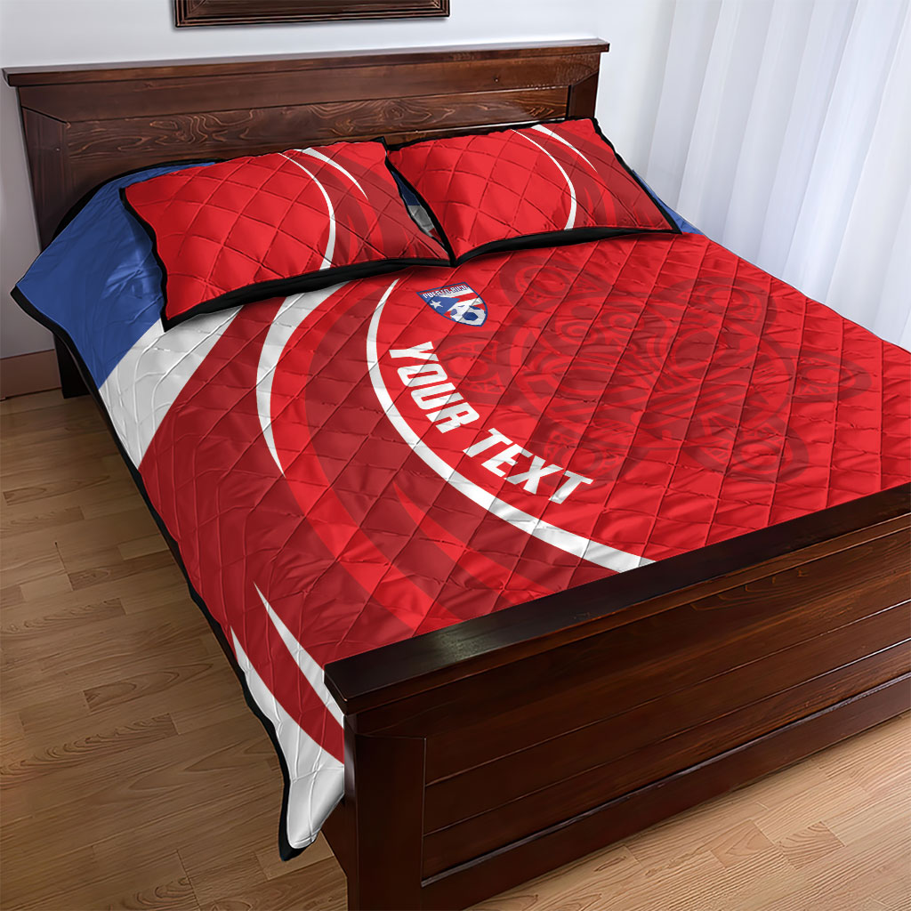 Puerto Rico Football 2026 Custom Quilt Bed Set Vamos Los Boricuas Taino Sun
