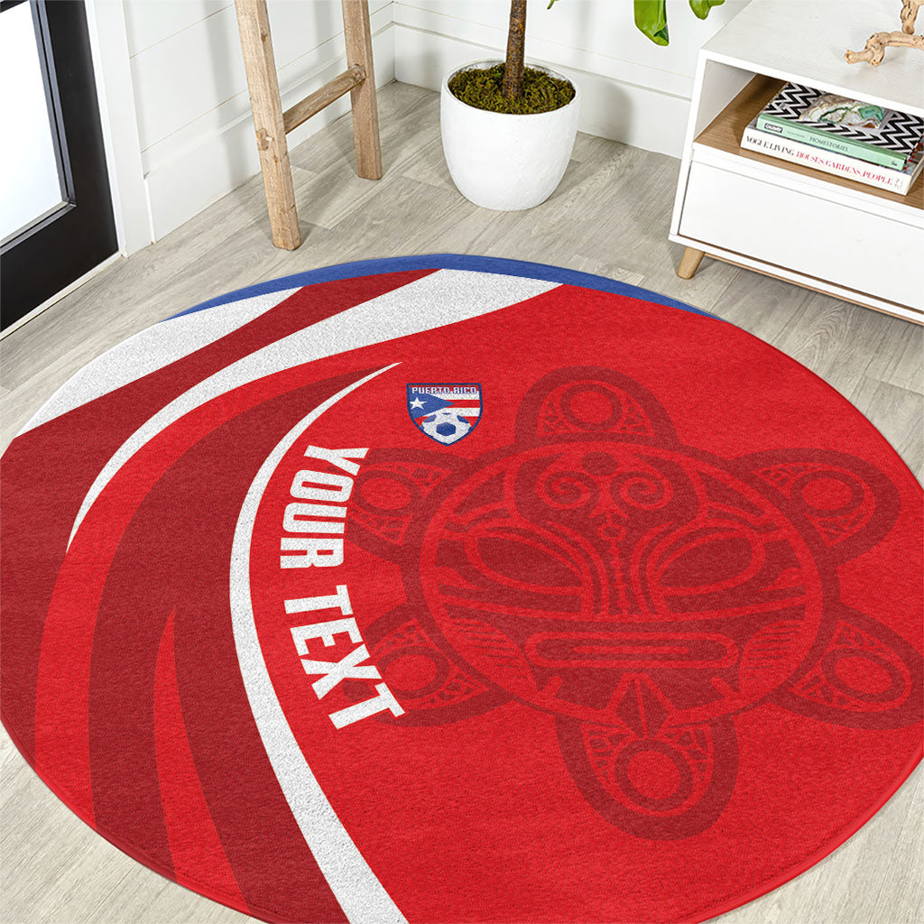 Puerto Rico Football 2026 Custom Round Carpet Vamos Los Boricuas Taino Sun