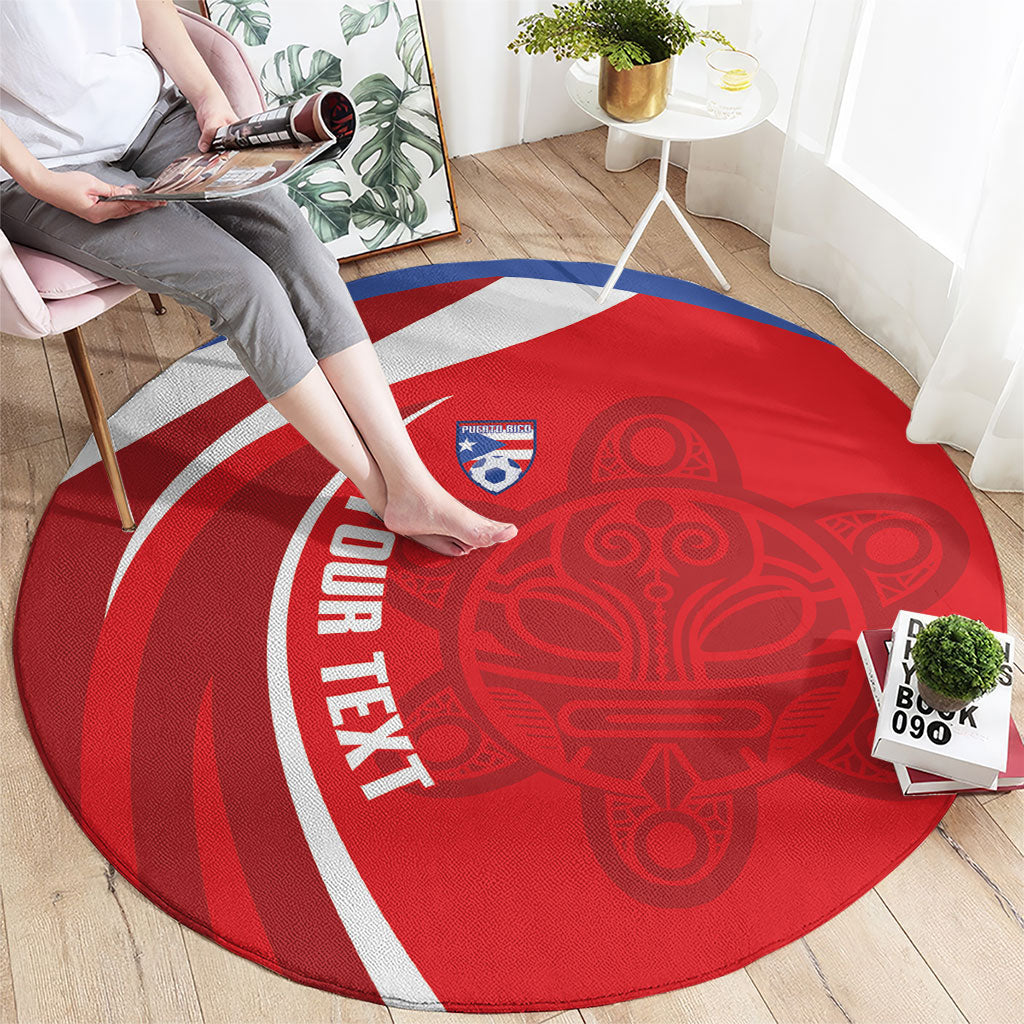 Puerto Rico Football 2026 Custom Round Carpet Vamos Los Boricuas Taino Sun
