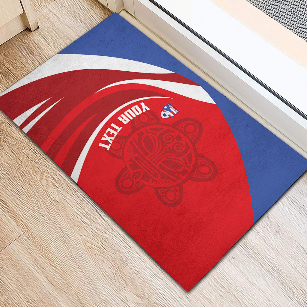 Puerto Rico Football 2026 Custom Rubber Doormat Vamos Los Boricuas Taino Sun