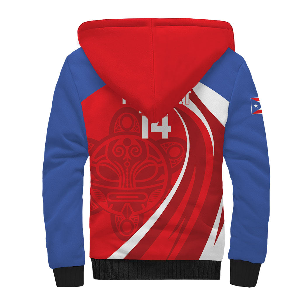 Puerto Rico Football 2026 Custom Sherpa Hoodie Vamos Los Boricuas Taino Sun