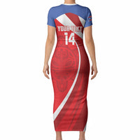Puerto Rico Football 2026 Custom Short Sleeve Bodycon Dress Vamos Los Boricuas Taino Sun