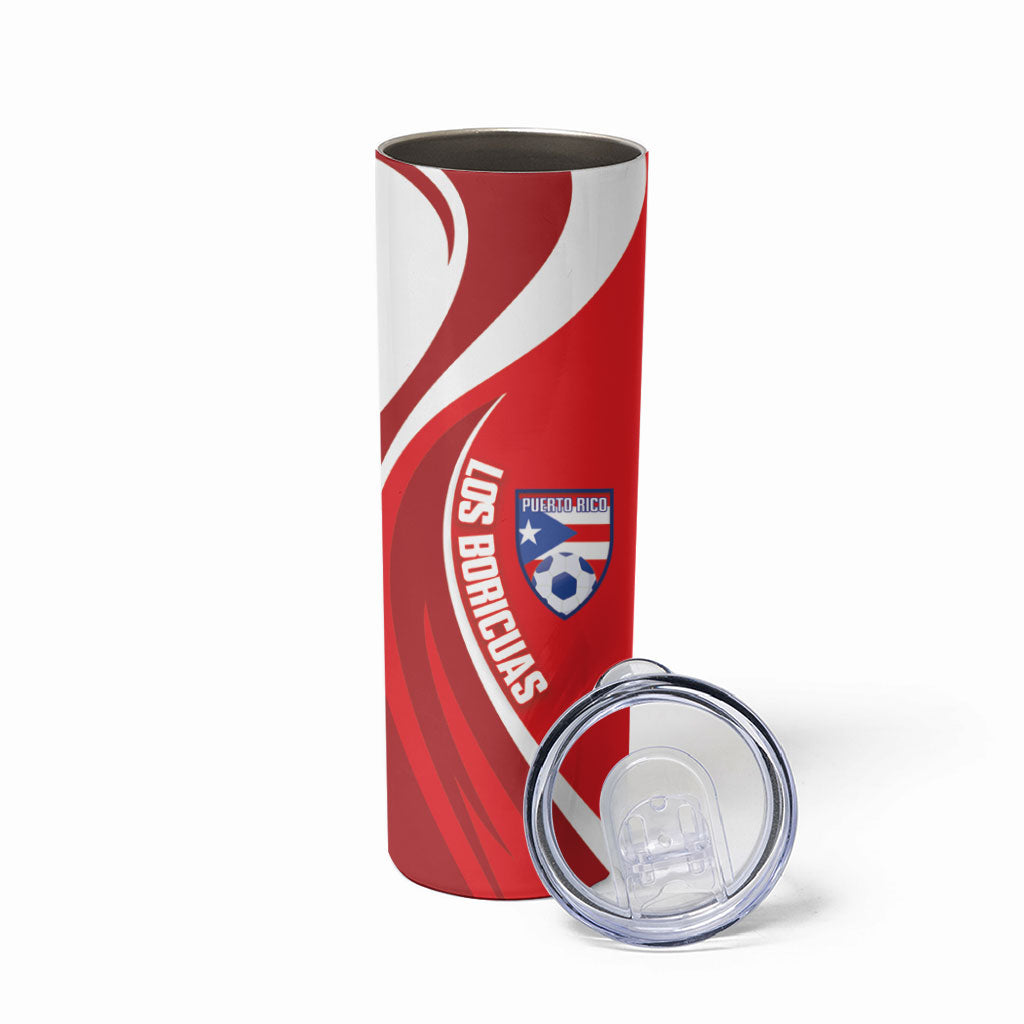 Puerto Rico Football 2026 Custom Skinny Tumbler Vamos Los Boricuas Taino Sun