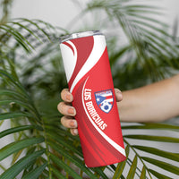 Puerto Rico Football 2026 Custom Skinny Tumbler Vamos Los Boricuas Taino Sun