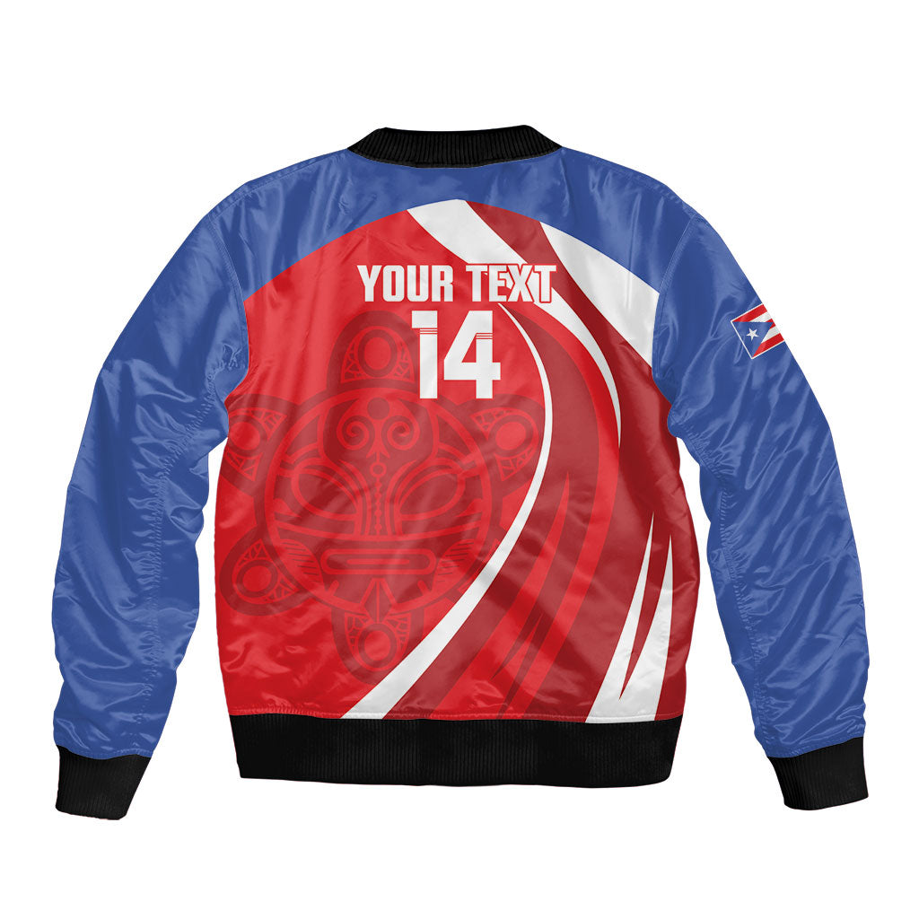 Puerto Rico Football 2026 Custom Sleeve Zip Bomber Jacket Vamos Los Boricuas Taino Sun