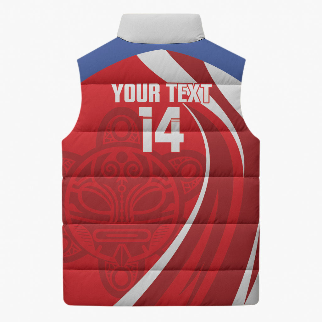 Puerto Rico Football 2026 Custom Sleeveless Puffer Jacket Vamos Los Boricuas Taino Sun