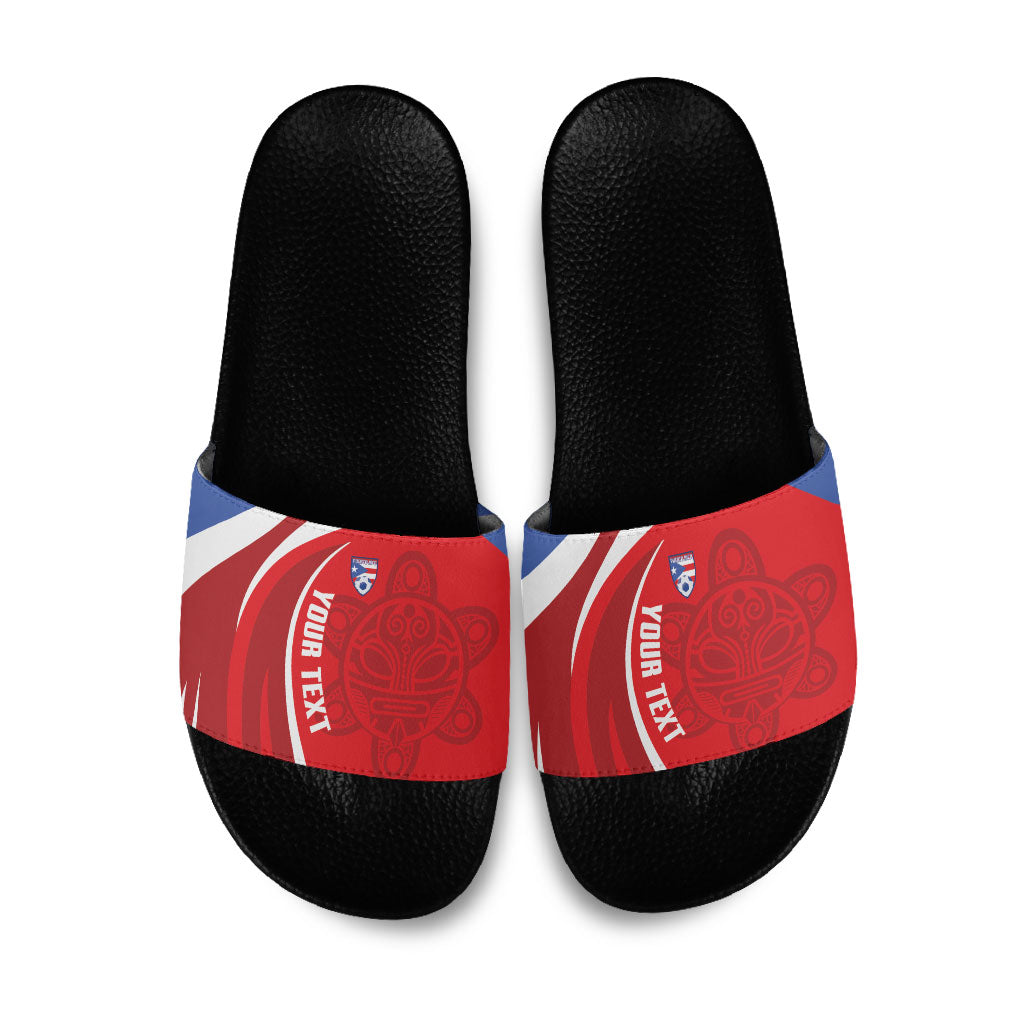 Puerto Rico Football 2026 Custom Slide Sandals Vamos Los Boricuas Taino Sun