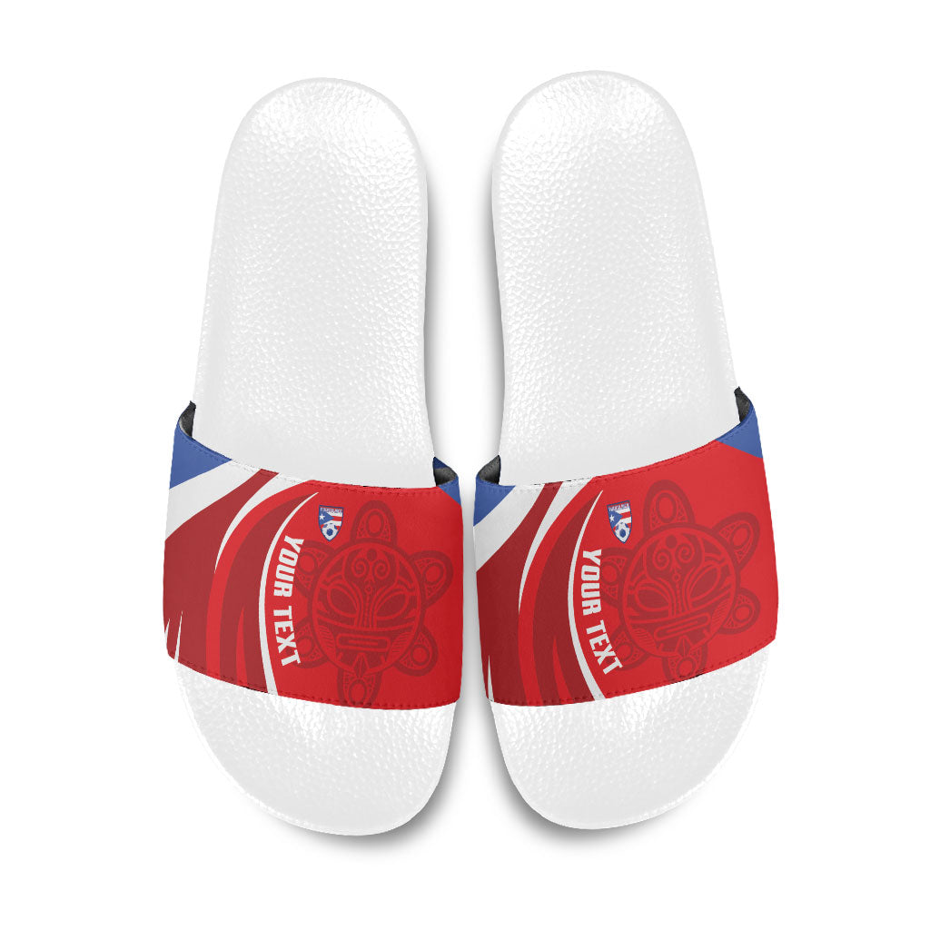 Puerto Rico Football 2026 Custom Slide Sandals Vamos Los Boricuas Taino Sun