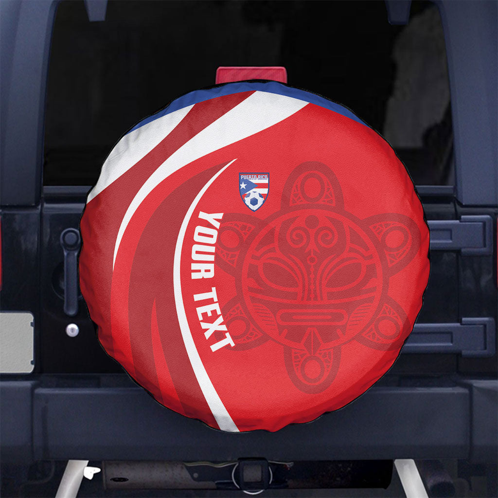 Puerto Rico Football 2026 Custom Spare Tire Cover Vamos Los Boricuas Taino Sun