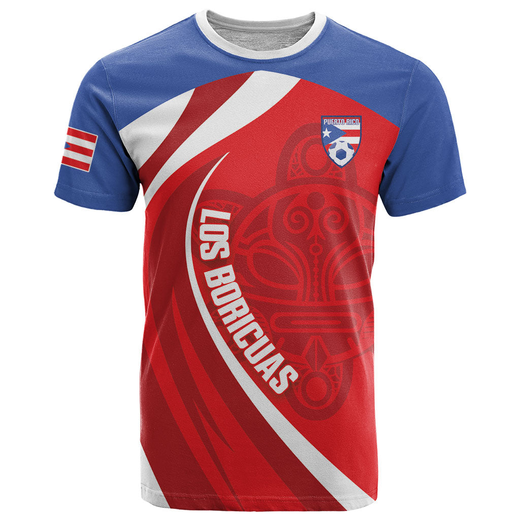 Puerto Rico Football 2026 Custom T Shirt Vamos Los Boricuas Taino Sun