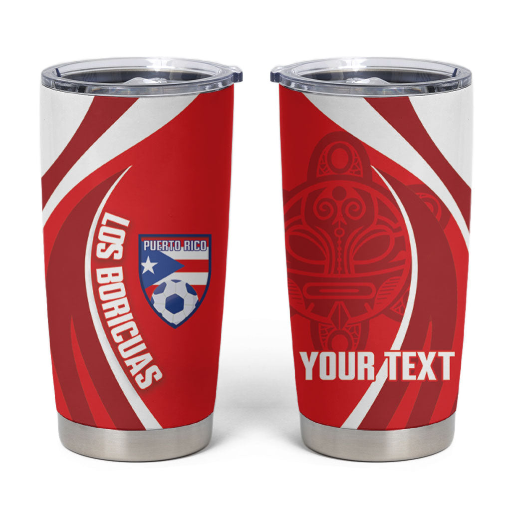 Puerto Rico Football 2026 Custom Tumbler Cup Vamos Los Boricuas Taino Sun