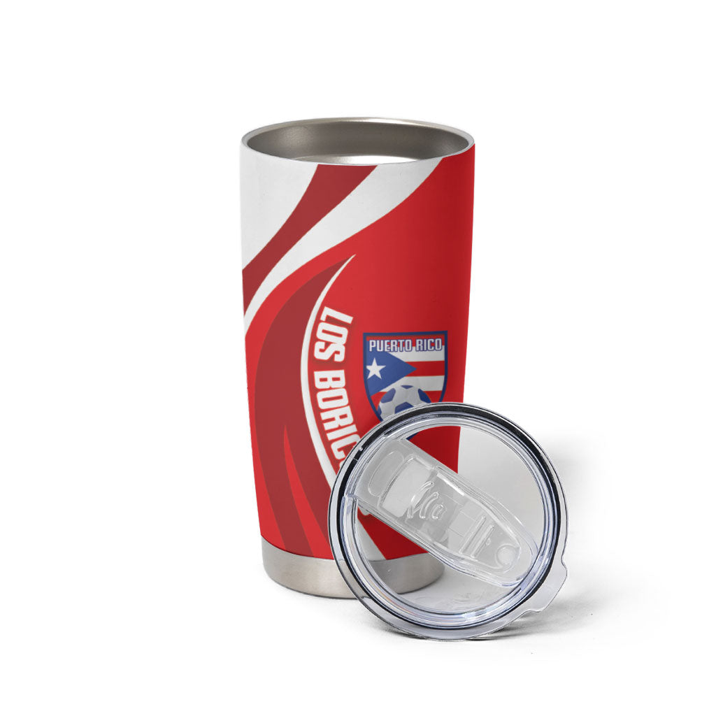 Puerto Rico Football 2026 Custom Tumbler Cup Vamos Los Boricuas Taino Sun