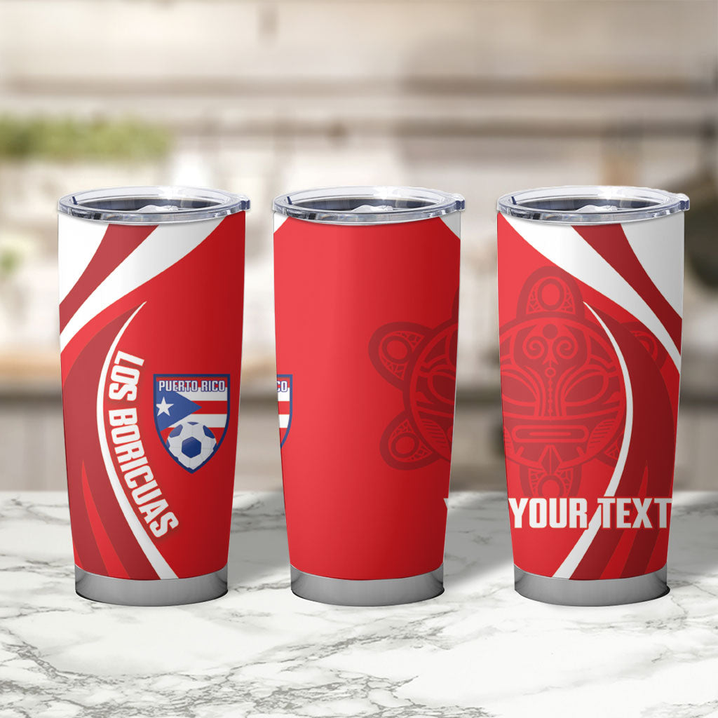 Puerto Rico Football 2026 Custom Tumbler Cup Vamos Los Boricuas Taino Sun