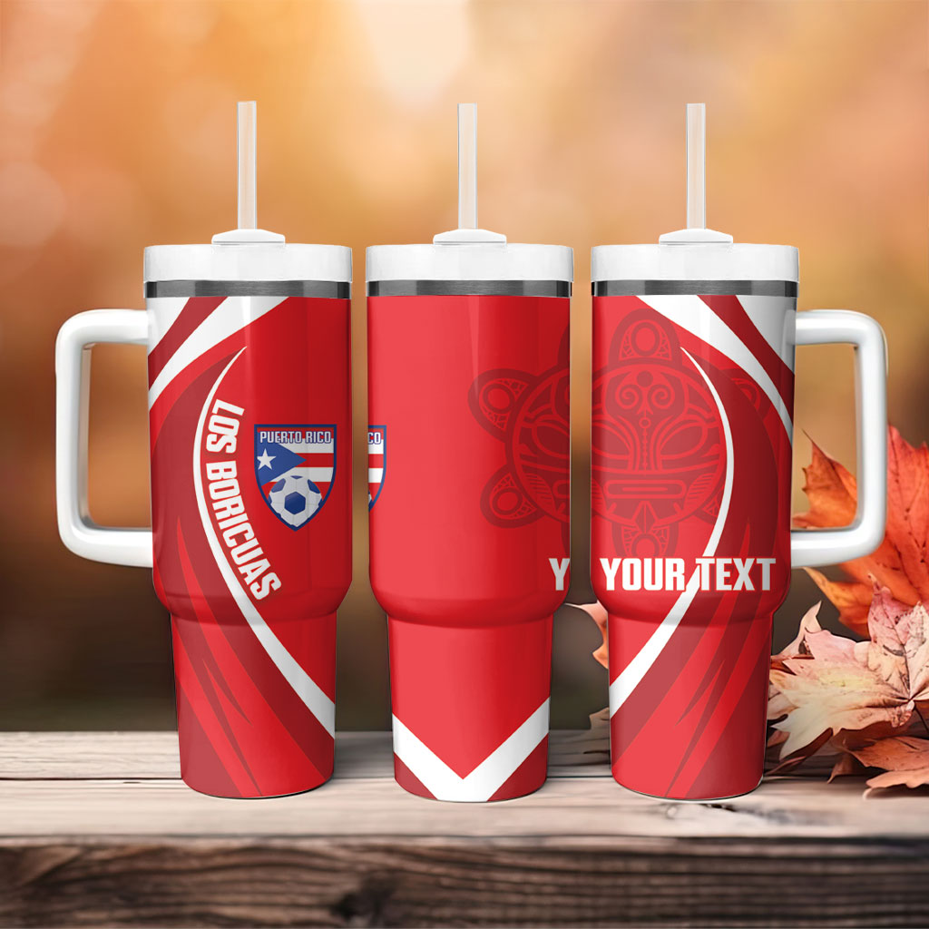 Puerto Rico Football 2026 Custom Tumbler With Handle Vamos Los Boricuas Taino Sun