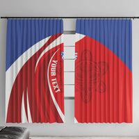 Puerto Rico Football 2026 Custom Window Curtain Vamos Los Boricuas Taino Sun
